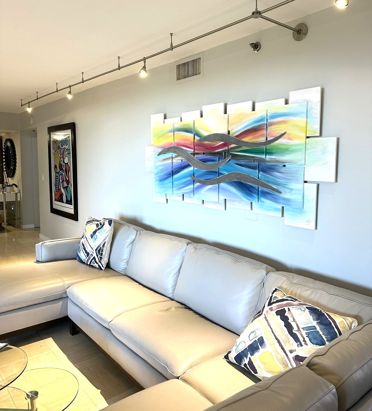 Sunset waves 3D collage