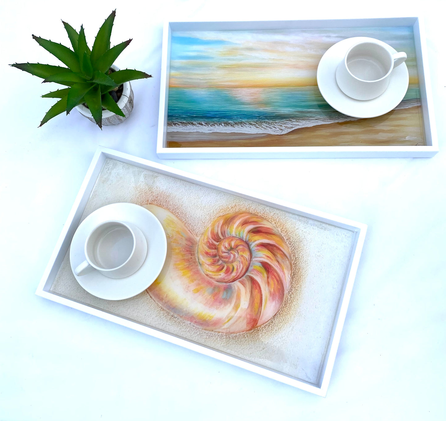 Tropical Beach serving tray sunrise