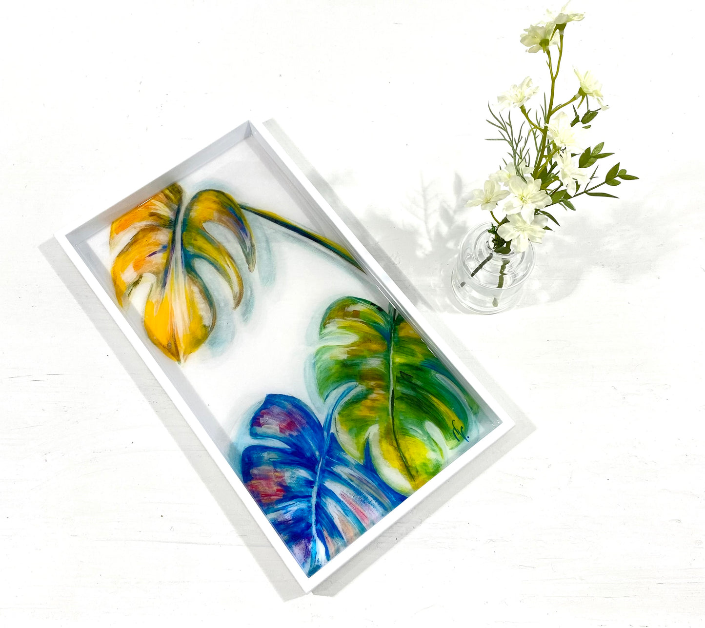 Tropical palm tray