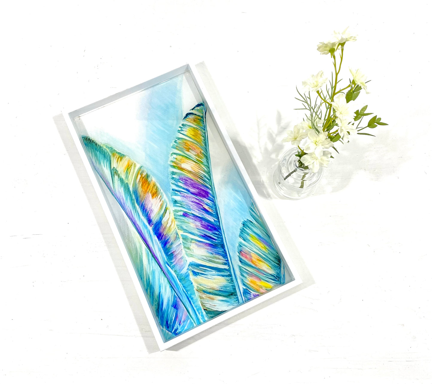 Tropical palm tray