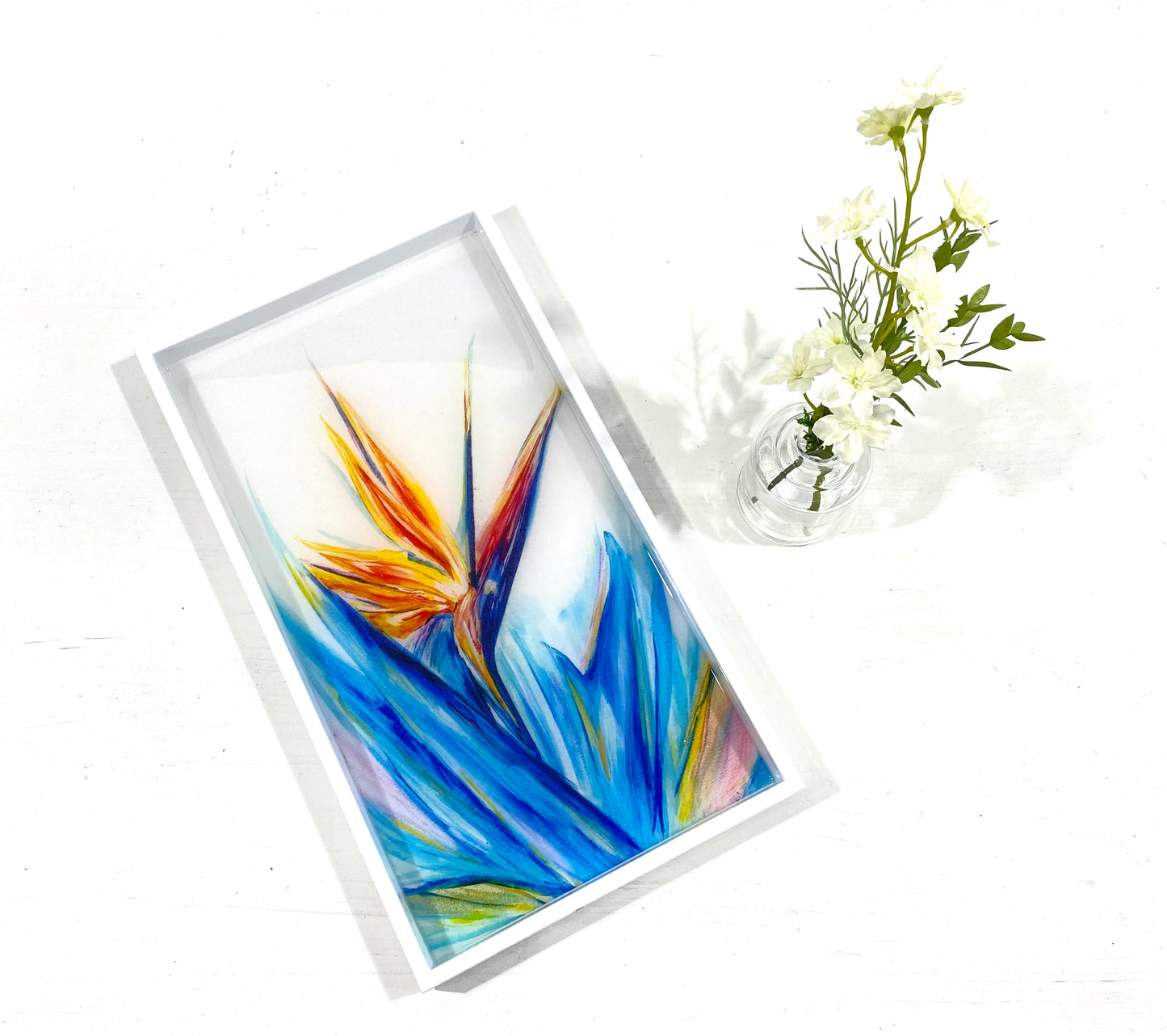Tropical bird of paradise tray