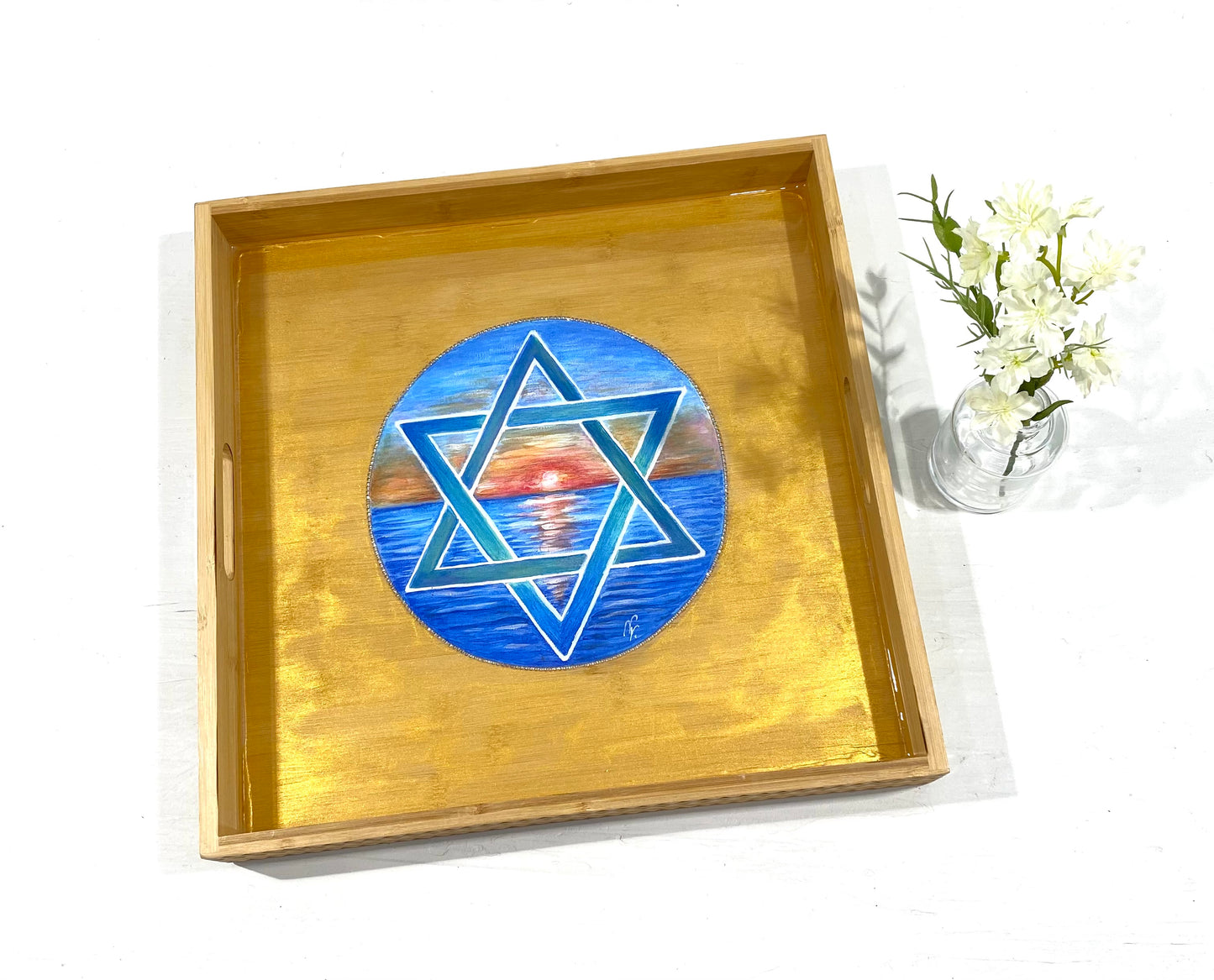 Star of David sunset tray