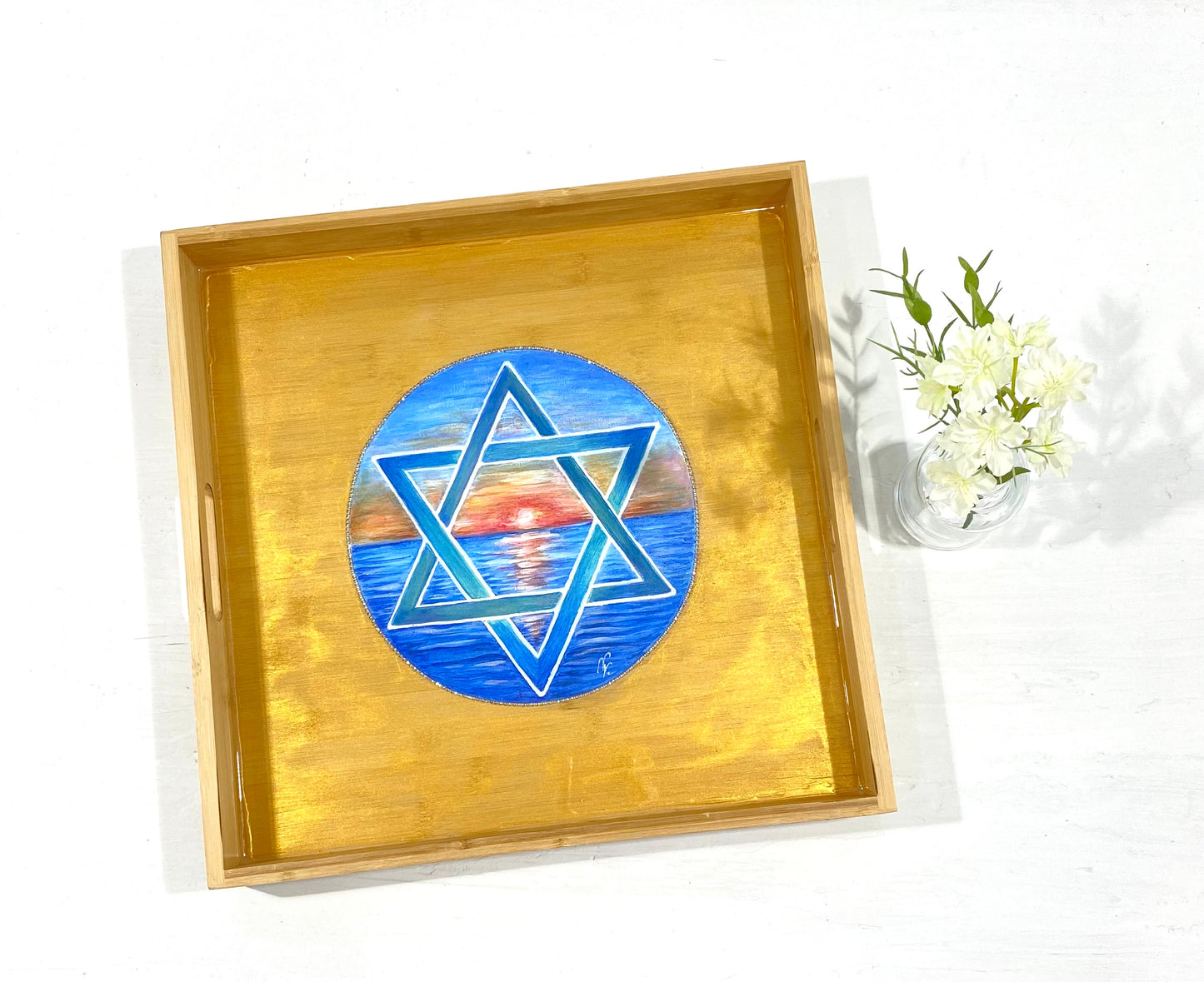 Star of David sunset tray
