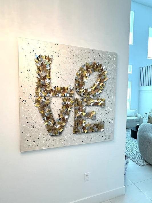 Love gold silver mix 3D butterflies