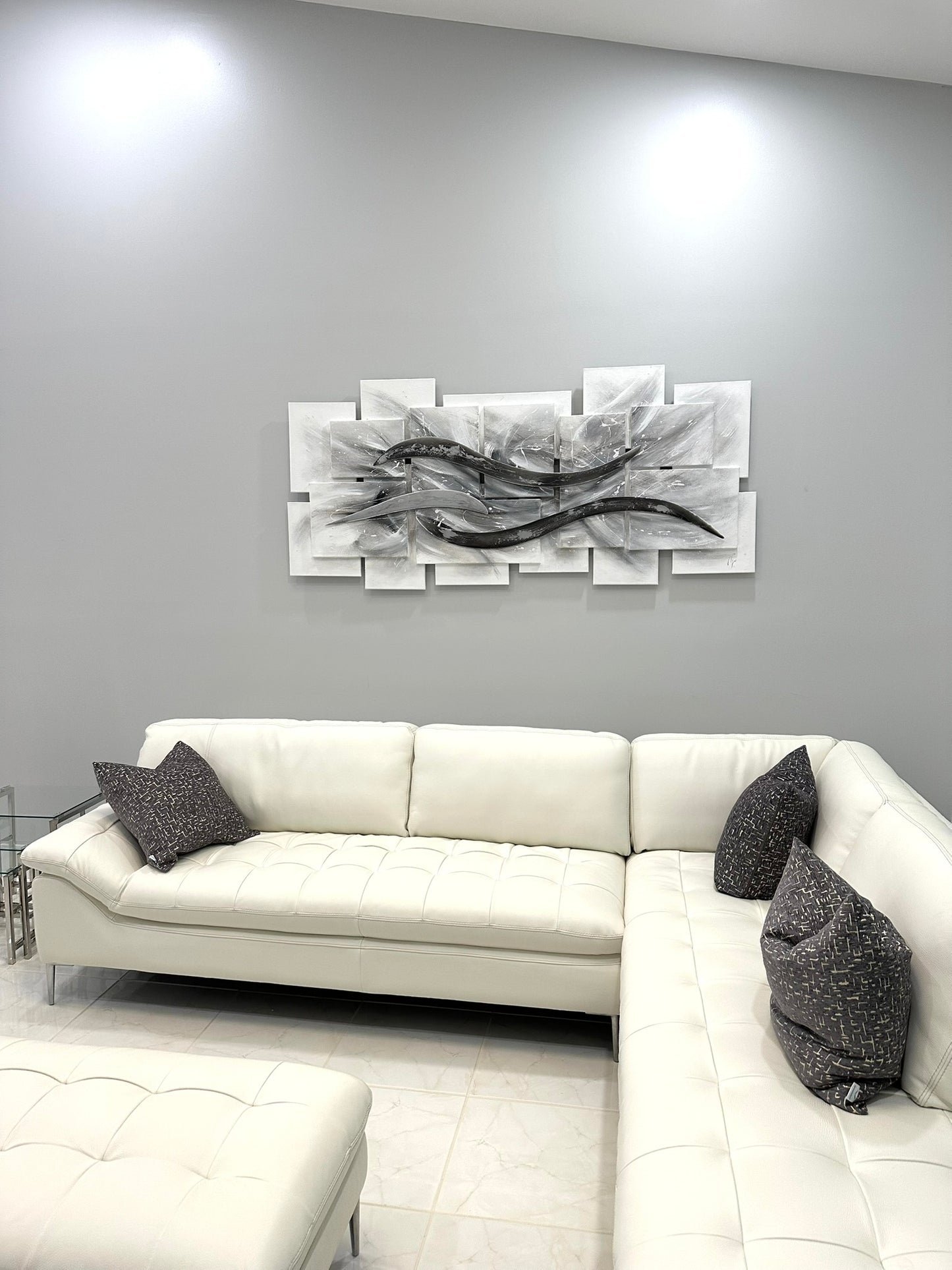 Silver waves 3D art