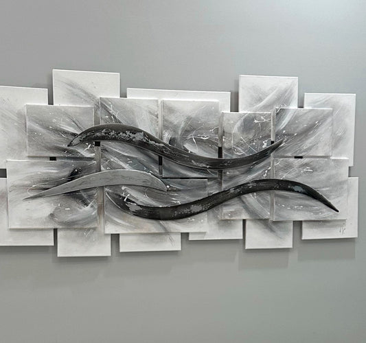 Silver waves 3D art
