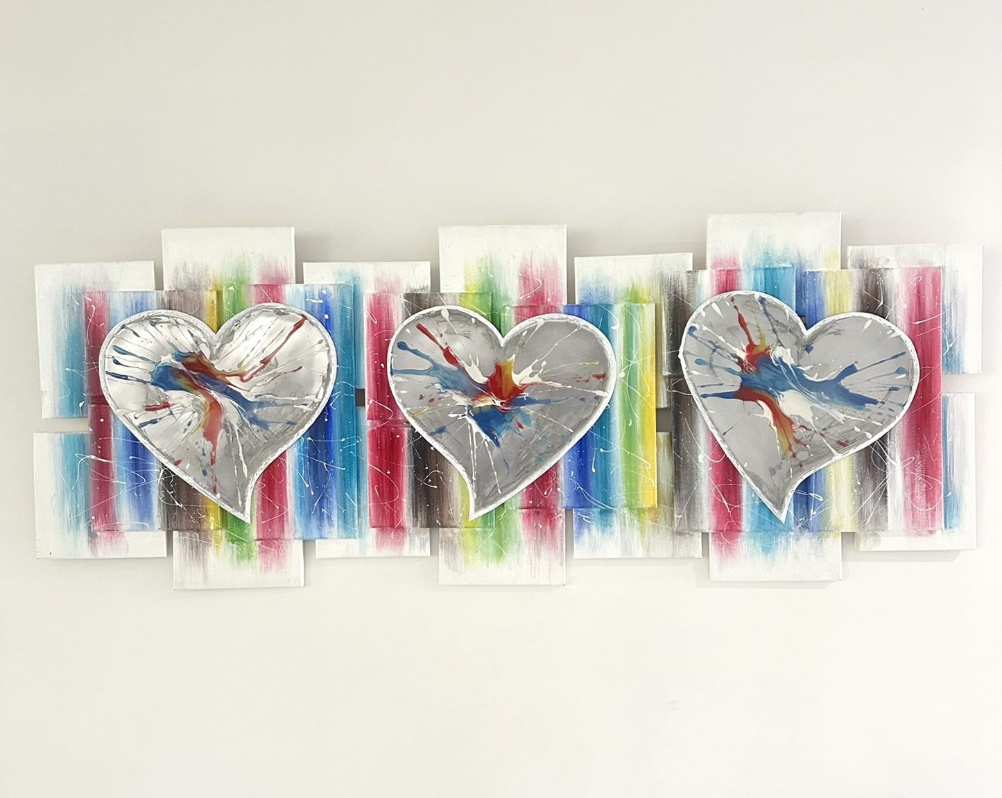 Rainbow Hearts 3D art