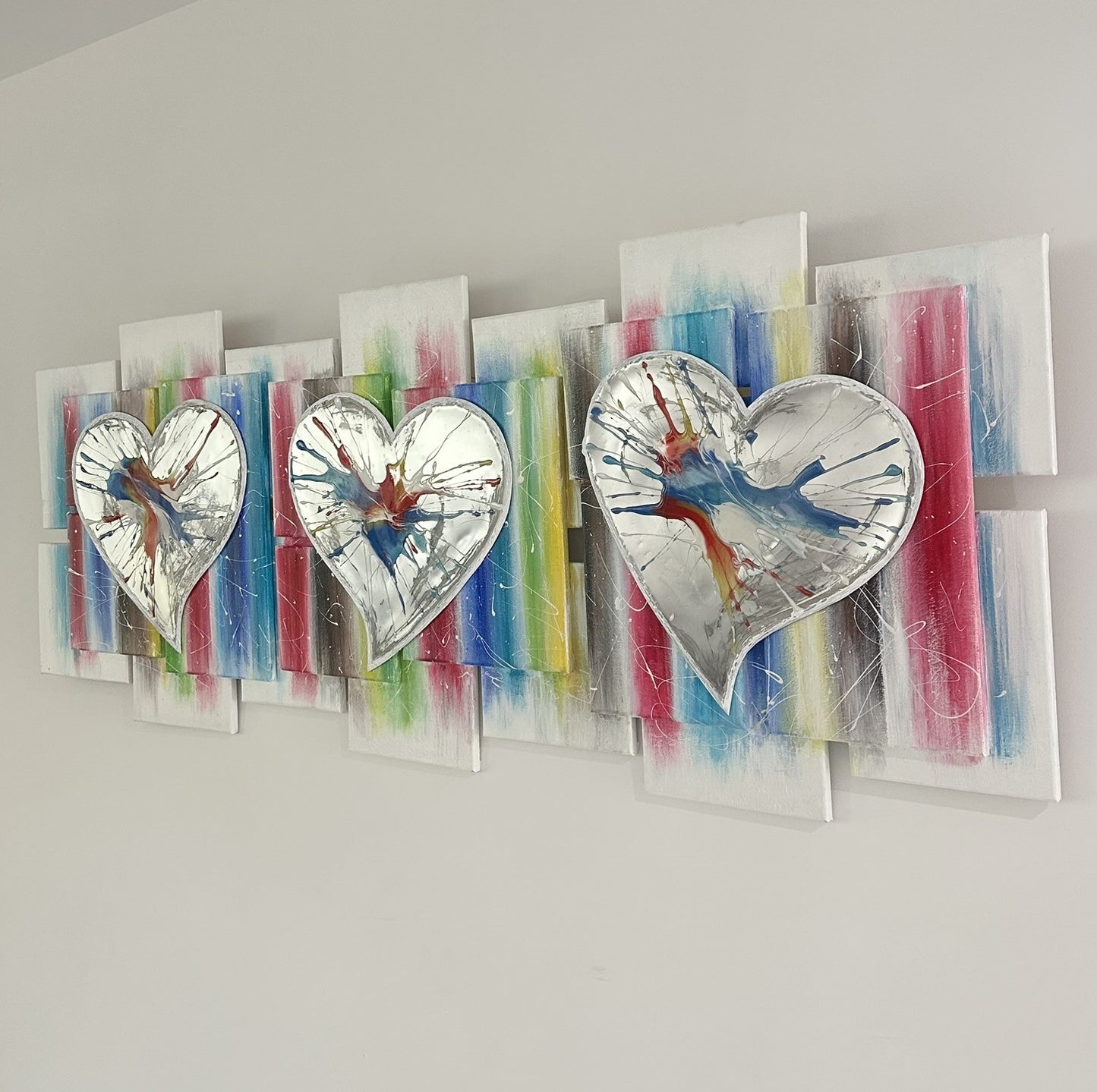 Rainbow Hearts 3D art