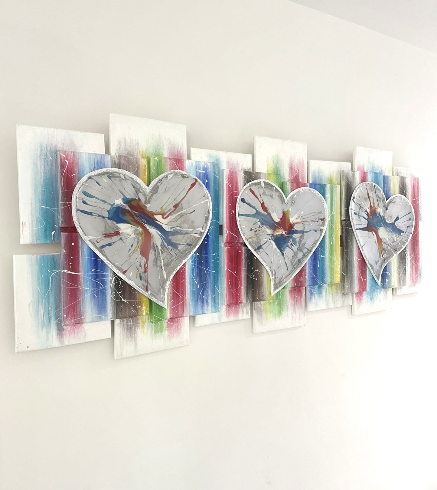 Rainbow Hearts 3D art