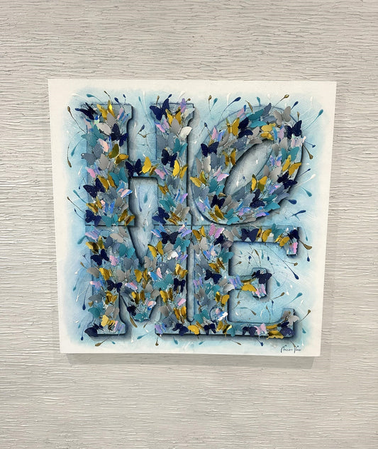 Home blue gold 3D butterflies