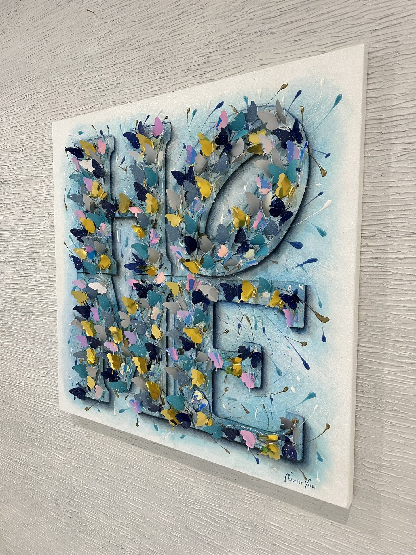 Home blue gold 3D butterflies