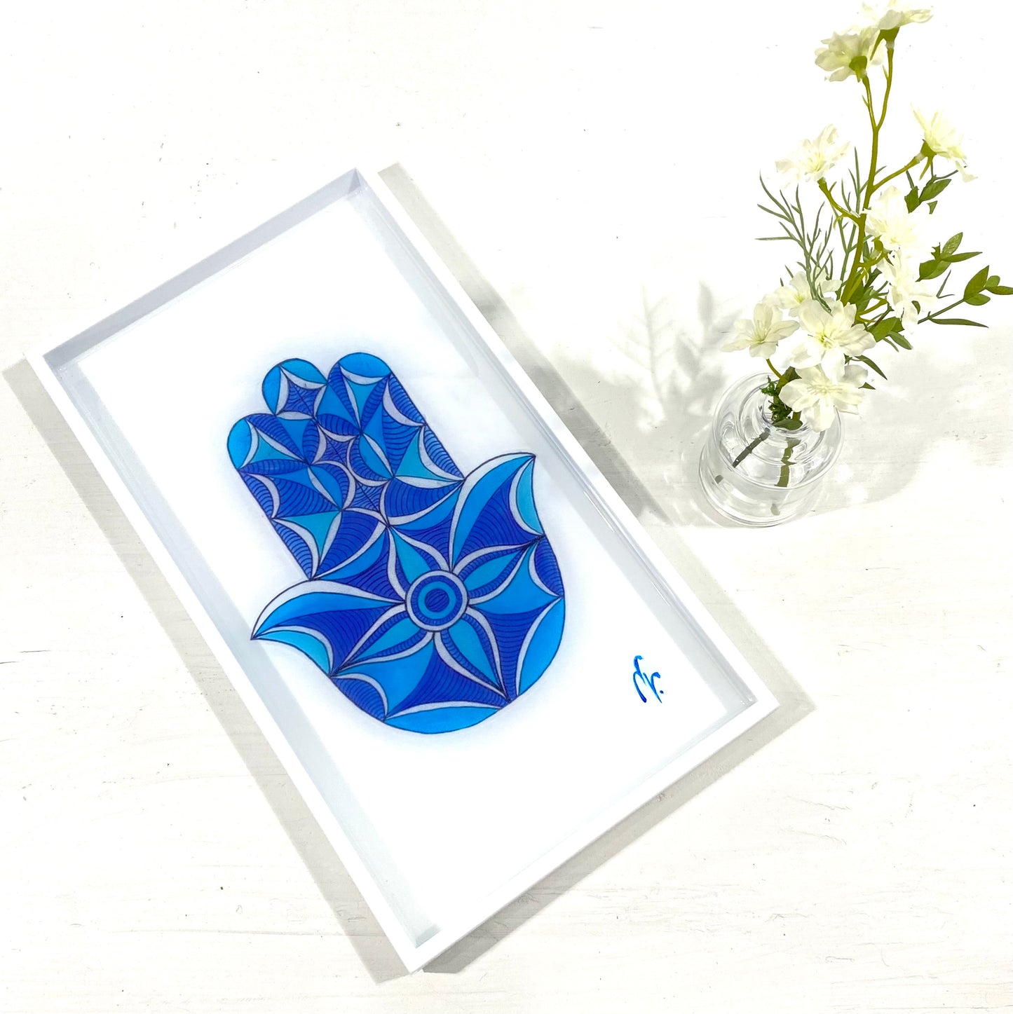 Blue hamsa design Moroccan style